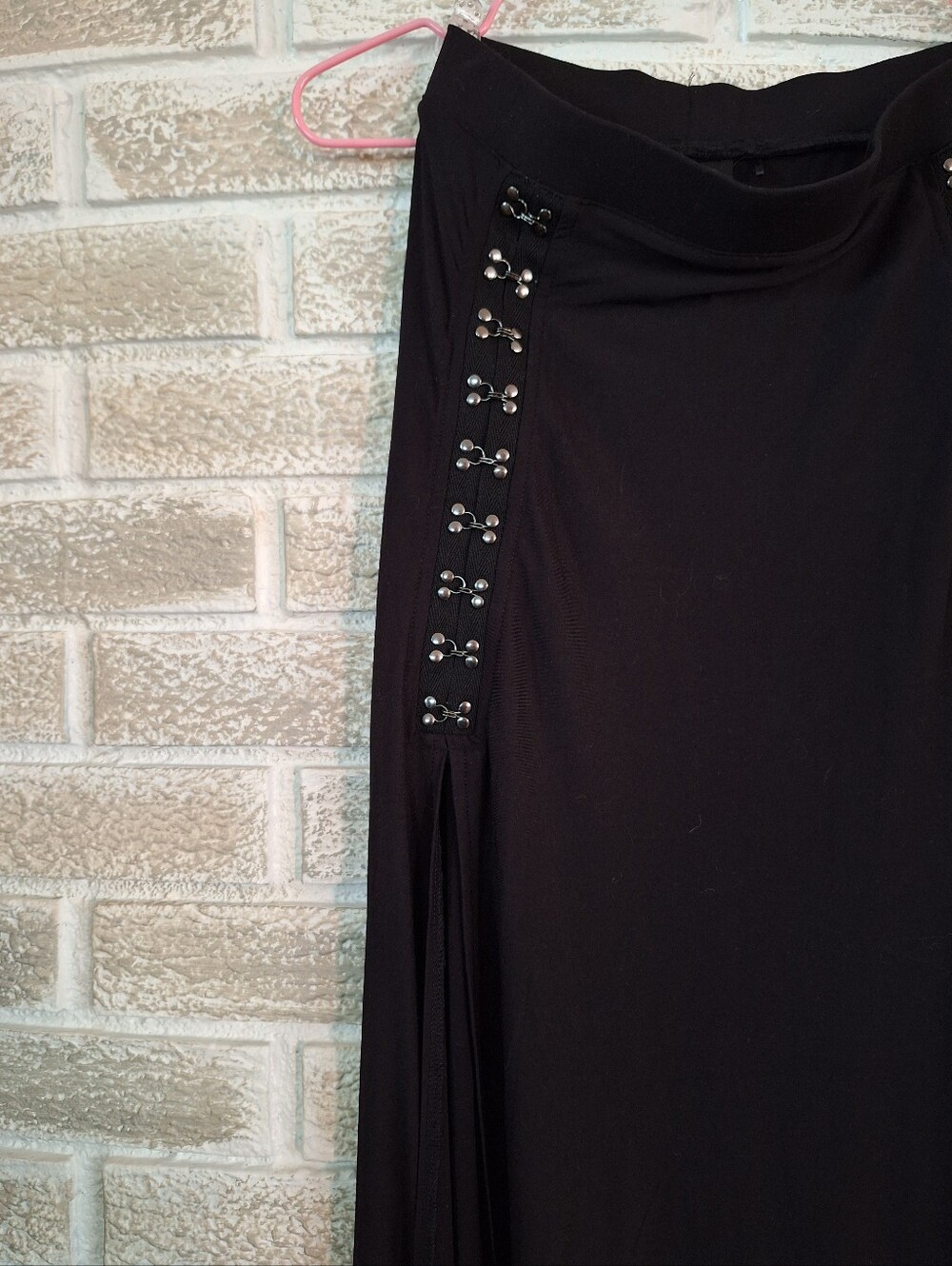 KILLSTAR Double Slit Rivets Maxi Skirt - High Waist - Goth Alt Summer Size XS - Picture 2 of 3